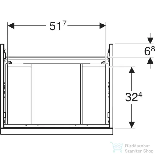 Geberit iCON 59,2x47,6x61,5 cm-es 2 fiókos alsószekrény krómozott fogantyúval,fényes fehér 502.303.01.2