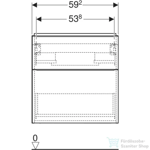 Geberit iCON 59,2x47,6x61,5 cm-es 2 fiókos alsószekrény krómozott fogantyúval,fényes fehér 502.303.01.2