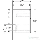 Geberit iCON 59,2x47,6x61,5 cm-es 2 fiókos alsószekrény krómozott fogantyúval,fényes fehér 502.303.01.2