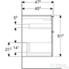 Geberit iCON 74x47,6x61,5 cm-es 2 fiókos alsószekrény,fényes homokszürke 502.304.JL.1