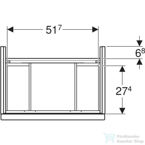 Geberit iCON 59,2x41,6x61,5 cm-es 2 fiókos alsószekrény,matt láva 502.307.JK.1