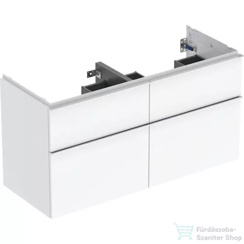 Geberit iCON 118,4x47,6x61,5 cm-es 4 fiókos alsószekrény dupla mosdóhoz,krómozott fogantyúval,fényes fehér 502.309.01.2