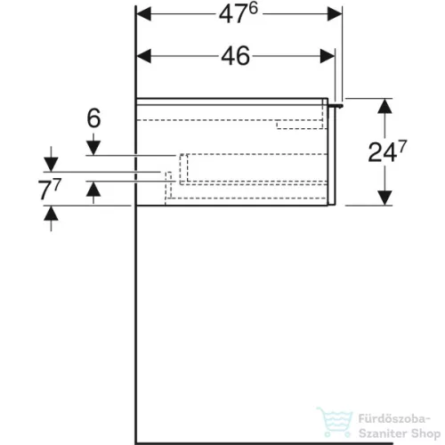 Geberit iCON 59,2x47,6x24,7 cm-es 1 fiókos alsószekrény,tölgy 502.310.JH.1