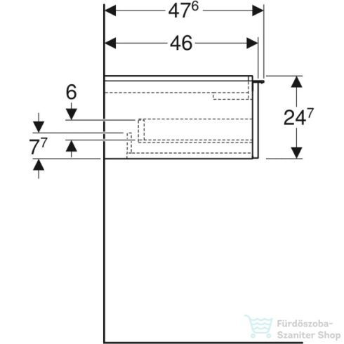 Geberit iCON 74x47,6x24,7 cm-es 1 fiókos alsószekrény,matt fehér 502.311.01.3