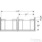 Geberit iCON 118,4x47,6x24,7 cm-es 2 fiókos alsószekrény dupla mosdóhoz,tölgy 502.314.JH.1