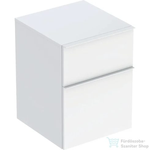 Geberit ICON 45x47,6x60 cm-es 2 fiókos oldalsó szekrény, matt fehér fogantyúval,fényes fehér 502.315.01.1