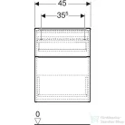 Geberit ICON 45x47,6x60 cm-es 2 fiókos oldalsó szekrény krómozott fogantyúval,fényes fehér 502.315.01.2