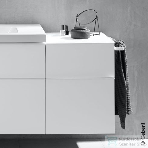 Geberit ICON 45x47,6x60 cm-es 2 fiókos oldalsó szekrény krómozott fogantyúval,fényes fehér 502.315.01.2