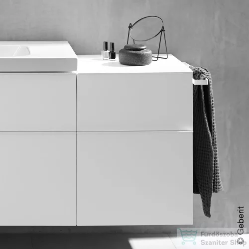 Geberit ICON 45x47,6x60 cm-es 2 fiókos oldalsó szekrény krómozott fogantyúval,fényes fehér 502.315.01.2
