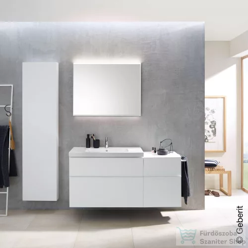 Geberit ICON 45x47,6x60 cm-es 2 fiókos oldalsó szekrény krómozott fogantyúval,fényes fehér 502.315.01.2
