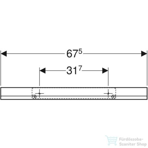 Geberit 67,5 cm-es acél fali polc,matt porszórt homokszürke 502.327.JL.1