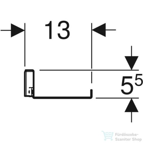 Geberit 67,5 cm-es acél fali polc,matt porszórt homokszürke 502.327.JL.1