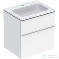   Geberit iCON 60 cm-es mosdó és alsószekrény kombináció 2 fiókkal,matt fehér fogantyúval,fényes fehér 502.335.01.1
