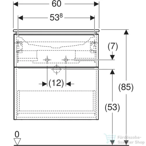 Geberit iCON 60 cm-es mosdó és alsószekrény kombináció 2 fiókkal,matt láva 502.335.JK.1