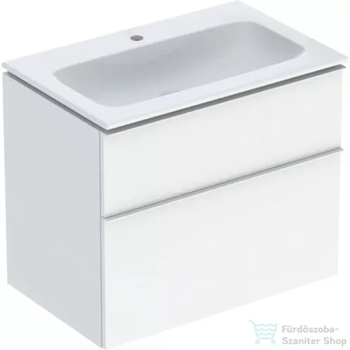 Geberit iCON 75 cm-es mosdó és alsószekrény kombináció 2 fiókkal,matt fehér fogantyúval,fényes fehér 502.336.01.1