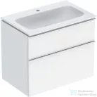 Geberit iCON 75 cm-es mosdó és alsószekrény kombináció 2 fiókkal,krómozott fogantyúval,fényes fehér 502.336.01.2