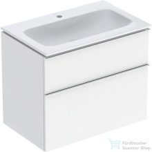   Geberit iCON 75 cm-es mosdó és alsószekrény kombináció 2 fiókkal,krómozott fogantyúval,fényes fehér 502.336.01.2