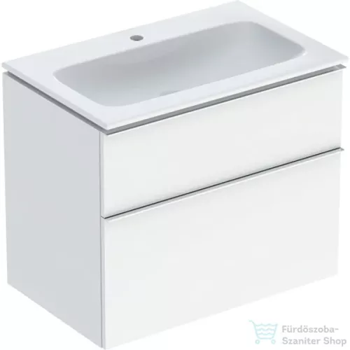 Geberit iCON 75 cm-es mosdó és alsószekrény kombináció 2 fiókkal,krómozott fogantyúval,fényes fehér 502.336.01.2