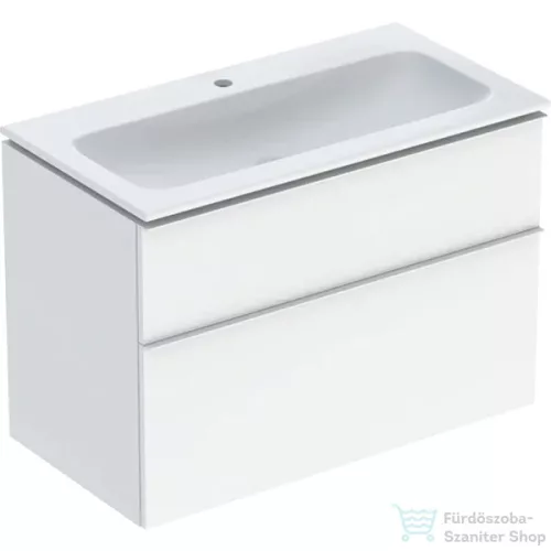 Geberit iCON 90 cm-es mosdó és alsószekrény kombináció 2 fiókkal,matt fehér fogantyúval,fényes fehér 502.337.01.1