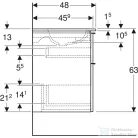 Geberit iCON 90 cm-es mosdó és alsószekrény kombináció 2 fiókkal,matt fehér fogantyúval,fényes fehér 502.337.01.1