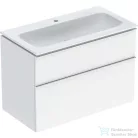 Geberit iCON 90 cm-es mosdó és alsószekrény kombináció 2 fiókkal,krómozott fogantyúval,fényes fehér 502.337.01.2