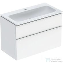   Geberit iCON 90 cm-es mosdó és alsószekrény kombináció 2 fiókkal,krómozott fogantyúval,fényes fehér 502.337.01.2