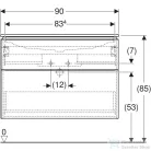 Geberit iCON 90 cm-es mosdó és alsószekrény kombináció 2 fiókkal,tölgy 502.337.JH.1