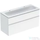 Geberit iCON 120x48 cm-es 2 csaplyukas mosdó és alsószekrény kombináció 2 fiókkal,fényes fehér 502.338.01.1