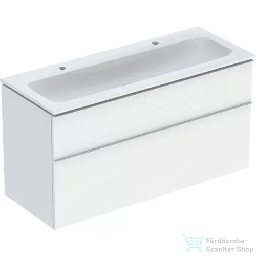 Geberit iCON 120x48 cm-es 2 csaplyukas mosdó és alsószekrény kombináció 2 fiókkal,fényes fehér 502.338.01.3