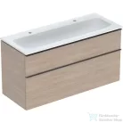 Geberit iCON 120x48 cm-es 2 csaplyukas mosdó és alsószekrény kombináció 2 fiókkal,tölgy 502.338.JH.1