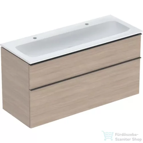 Geberit iCON 120x48 cm-es 2 csaplyukas mosdó és alsószekrény kombináció 2 fiókkal,tölgy 502.338.JH.1