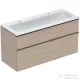 Geberit iCON 120x48 cm-es 2 csaplyukas mosdó és alsószekrény kombináció 2 fiókkal,tölgy 502.338.JH.1