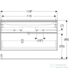 Geberit iCON 120x48 cm-es 2 csaplyukas mosdó és alsószekrény kombináció 2 fiókkal,tölgy 502.338.JH.1