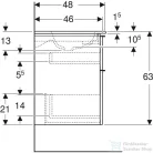 Geberit iCON 120x48 cm-es 2 csaplyukas mosdó és alsószekrény kombináció 2 fiókkal,tölgy 502.338.JH.1