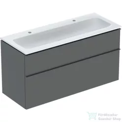  Geberit iCON 120x48 cm-es 2 csaplyukas mosdó és alsószekrény kombináció 2 fiókkal,matt láva 502.338.JK.1