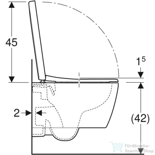 Geberit iCON mélyöblítésű perem nélküli fali wc lecsapódásgátlós ülőkével,fehér 502.381.00.1