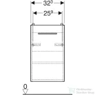 Geberit SELNOVA SQUARE 32,3x25,3x55,7 cm-es 1 ajtós alsószekrény,fényes fehér 502.730.00.1