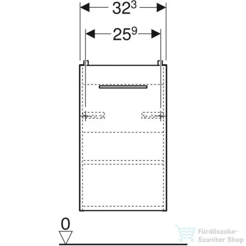 Geberit SELNOVA SQUARE 32,3x25,3x55,7 cm-es 1 ajtós alsószekrény,fényes fehér 502.730.00.1
