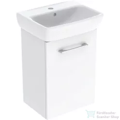   Geberit SELNOVA SQUARE 45x35 cm-es mosdó és 1 ajtós alsószekrény kombináció,fényes fehér 502.746.00.1