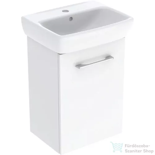Geberit SELNOVA SQUARE 45x35 cm-es mosdó és 1 ajtós alsószekrény kombináció,fényes fehér 502.746.00.1