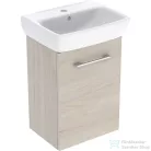 Geberit SELNOVA SQUARE 45x35 cm-es mosdó és 1 ajtós alsószekrény kombináció,világos hikoridió 502.749.00.1