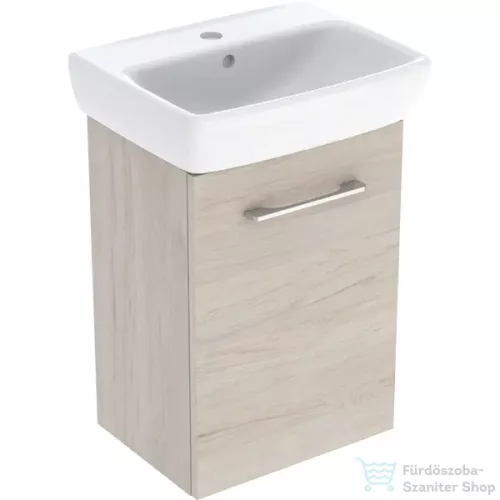 Geberit SELNOVA SQUARE 45x35 cm-es mosdó és 1 ajtós alsószekrény kombináció,világos hikoridió 502.749.00.1