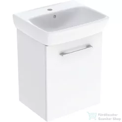   Geberit SELNOVA SQUARE 50x42 cm-es mosdó és 1 ajtós alsószekrény kombináció,fényes fehér 502.750.00.1