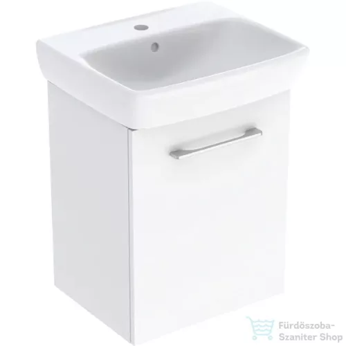 Geberit SELNOVA SQUARE 50x42 cm-es mosdó és 1 ajtós alsószekrény kombináció,fényes fehér 502.750.00.1