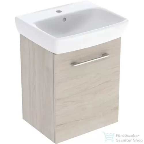 Geberit SELNOVA SQUARE 50x42 cm-es mosdó és 1 ajtós alsószekrény kombináció,világos hikoridió 502.753.00.1