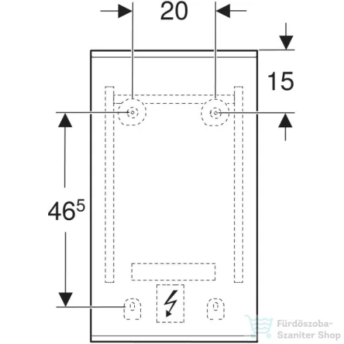 Geberit OPTION PLUS SQUARE 40x70 cm-es tükör LED világítással,matt fekete/eloxált alumínium 502.780.14.1
