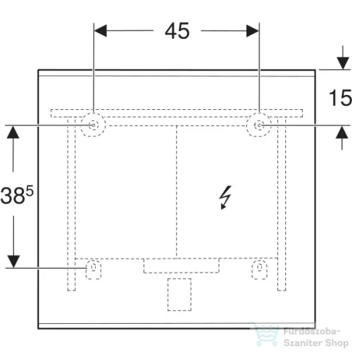 Geberit OPTION PLUS SQUARE 75x70 cm-es tükör LED világítással,eloxált alumínium 502.782.00.1