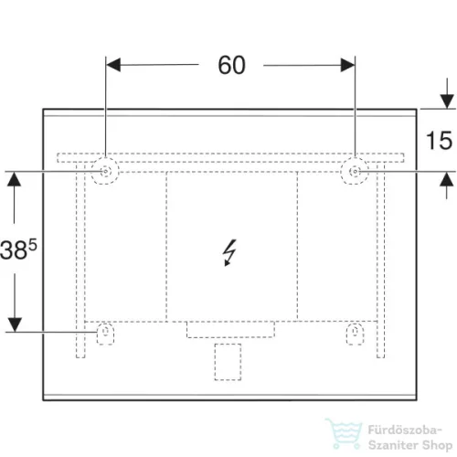 Geberit OPTION PLUS SQUARE 90x70 cm-es tükör LED világítással,matt fekete/eloxált alumínium 502.783.14.1