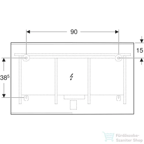 Geberit OPTION PLUS SQUARE 120x70 cm-es tükör LED világítással,eloxált alumínium 502.785.00.1