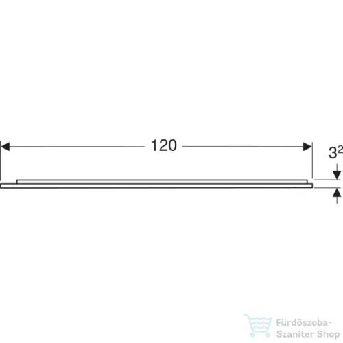 Geberit OPTION PLUS SQUARE 120x70 cm-es tükör LED világítással,matt fekete/eloxált alumínium 502.785.14.1
